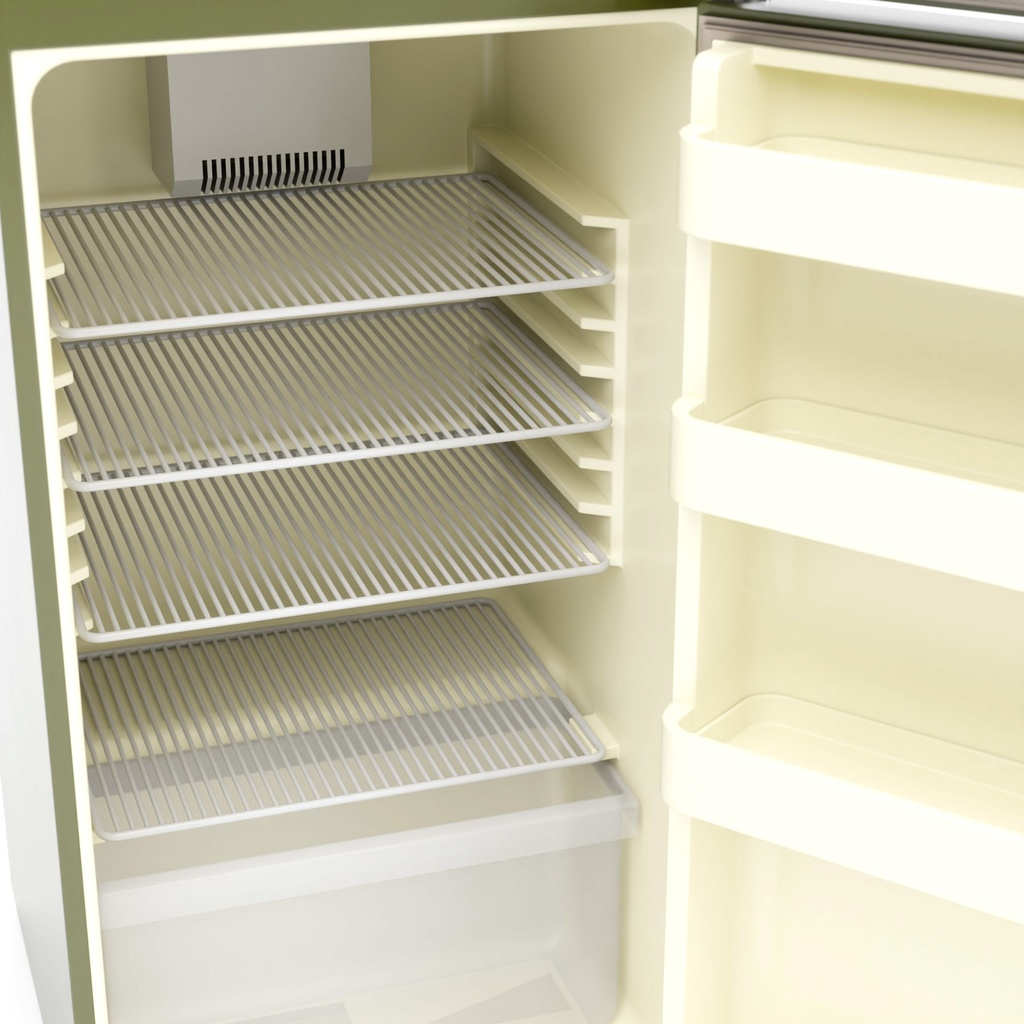 レトロな冷蔵庫と蛍光灯【3Dモデル】