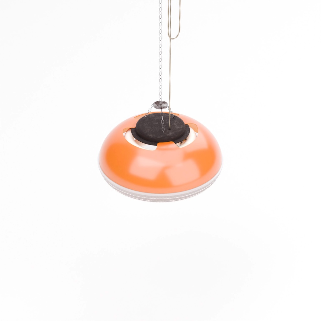 レトロな冷蔵庫と蛍光灯【3Dモデル】