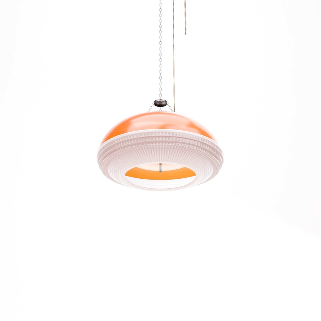 レトロな冷蔵庫と蛍光灯【3Dモデル】