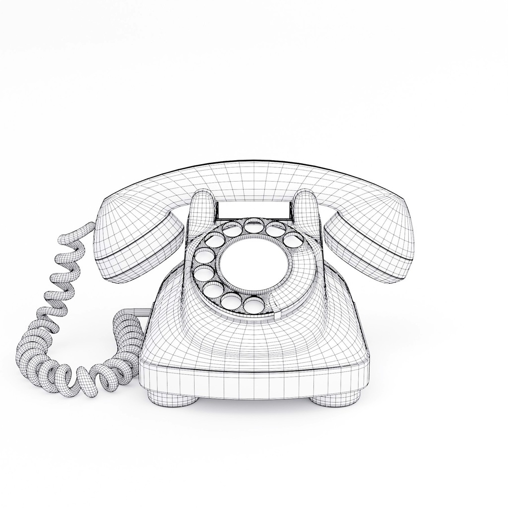 レトロな黒電話【3Dモデル】