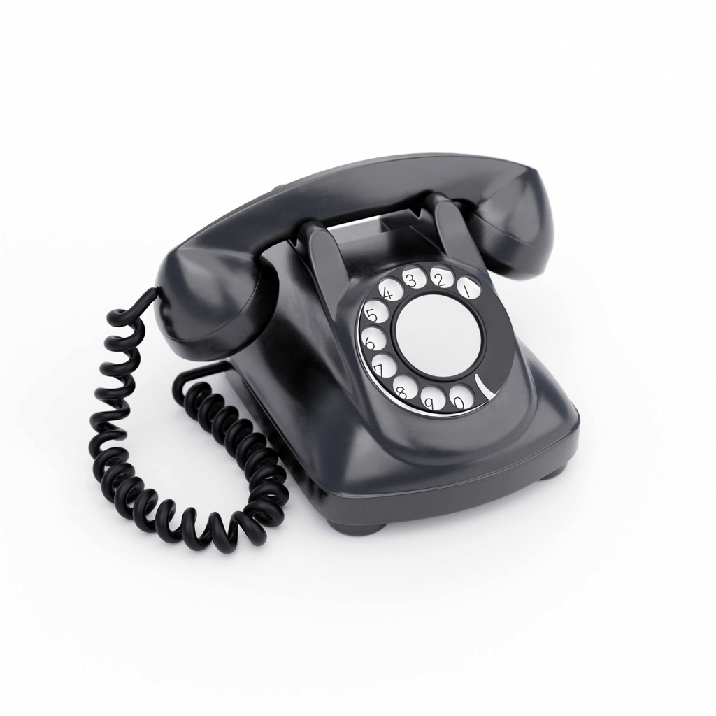 レトロな黒電話【3Dモデル】