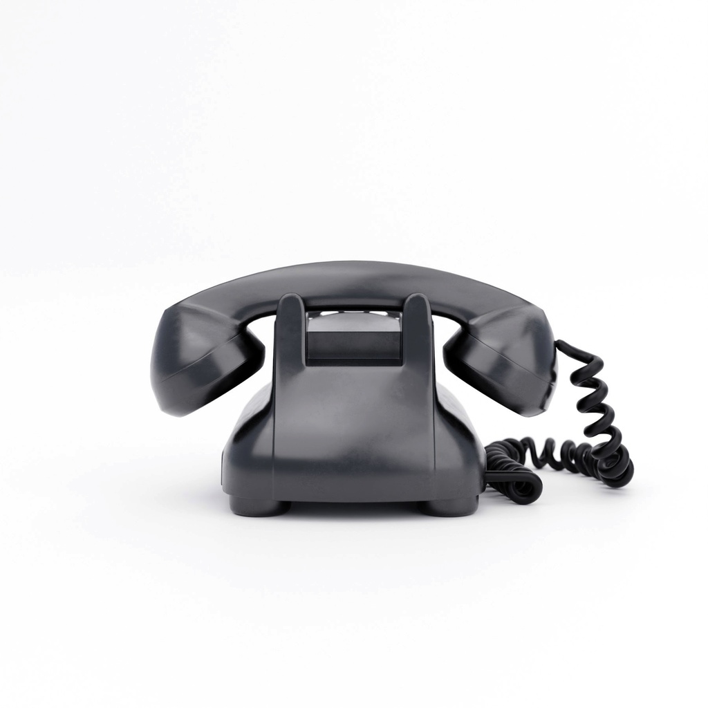 レトロな黒電話【3Dモデル】