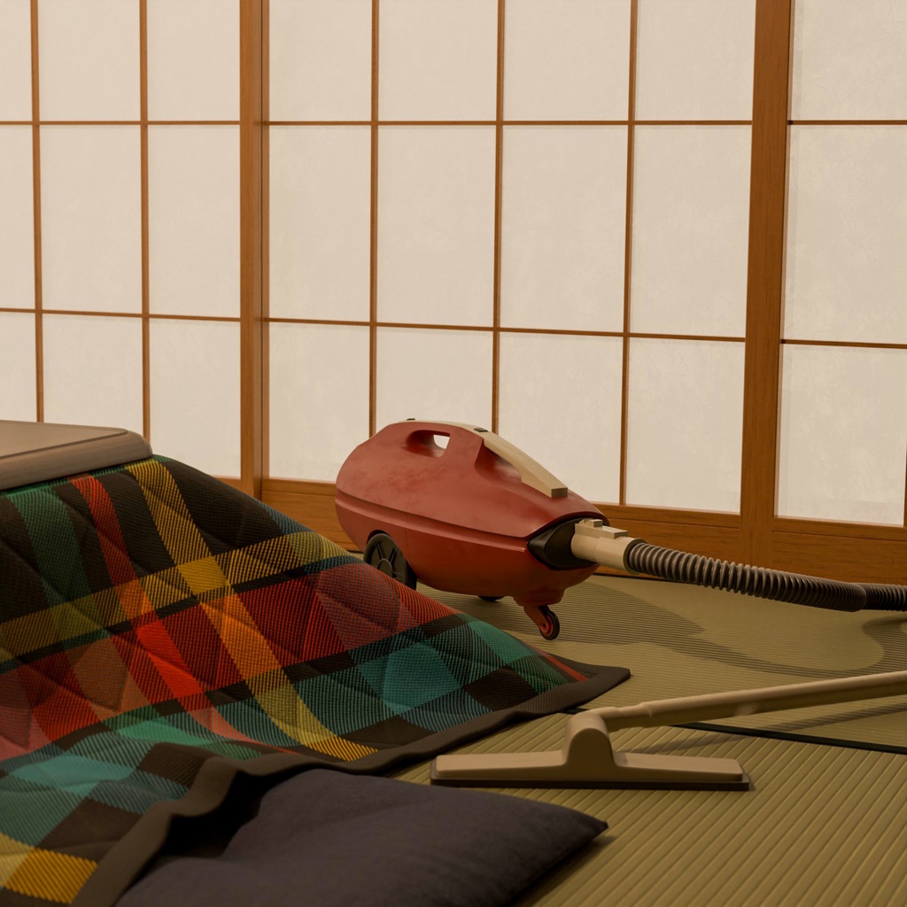 レトロな炊飯器とポットと掃除機【3Dモデル】