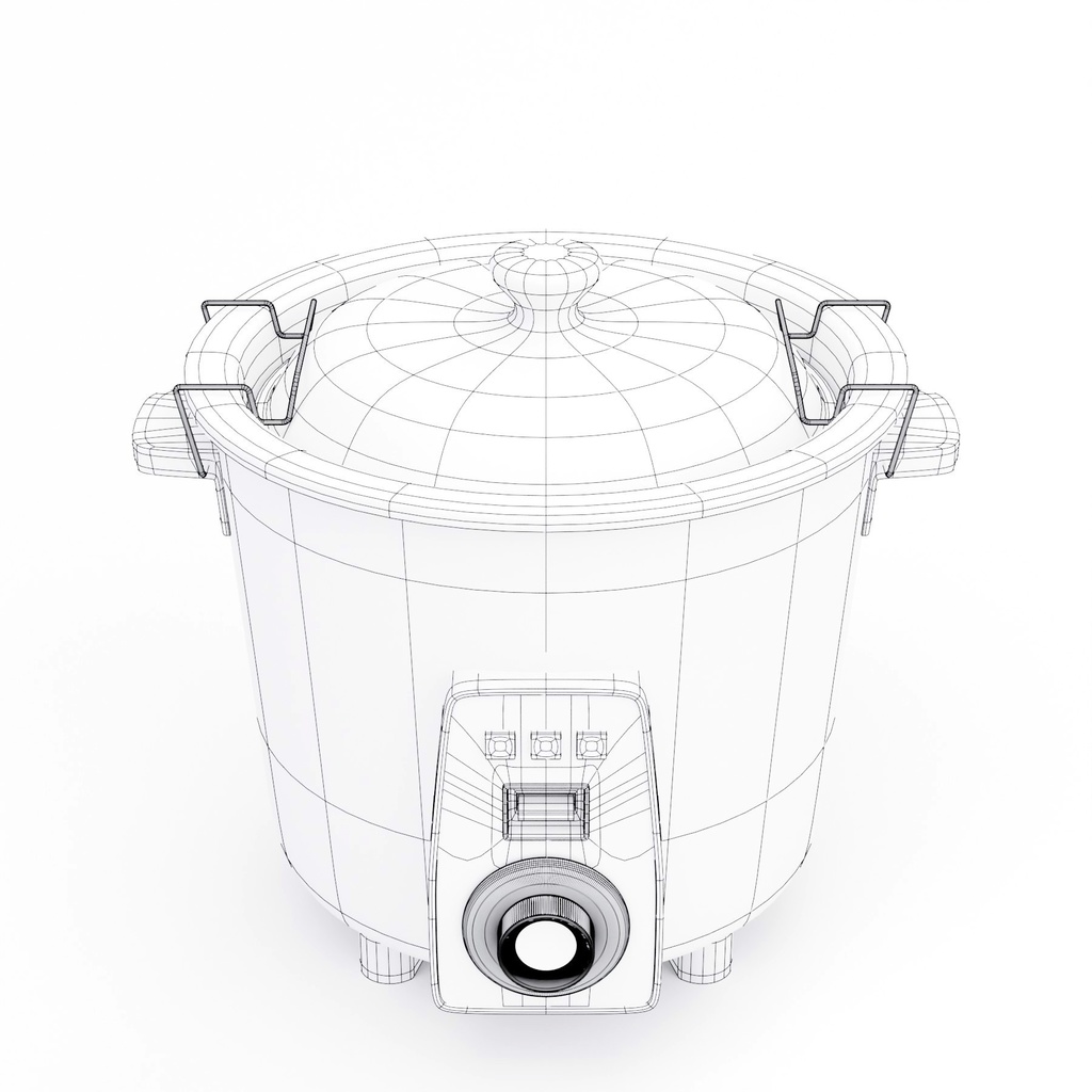レトロな炊飯器とポットと掃除機【3Dモデル】