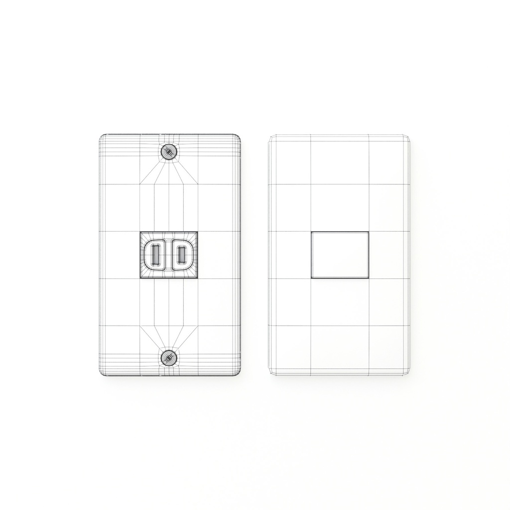 レトロなコンセント・スイッチ【3Dモデル】