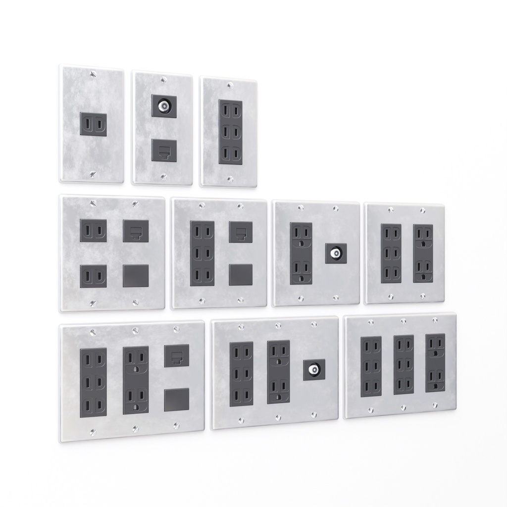 レトロなコンセント・スイッチ【3Dモデル】