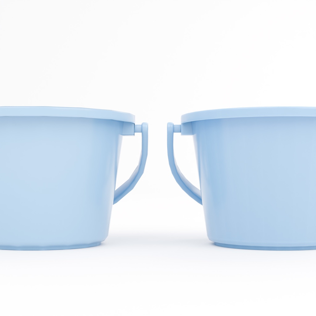 ゴミ箱・バケツ・台車セット【3Dアセット】