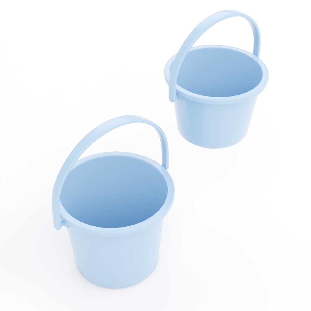 ゴミ箱・バケツ・台車セット【3Dアセット】