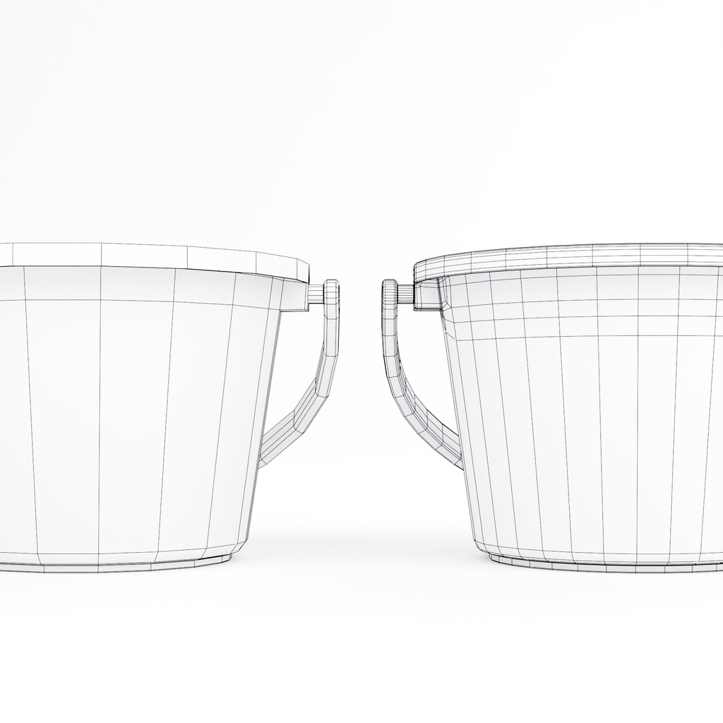 ゴミ箱・バケツ・台車セット【3Dアセット】