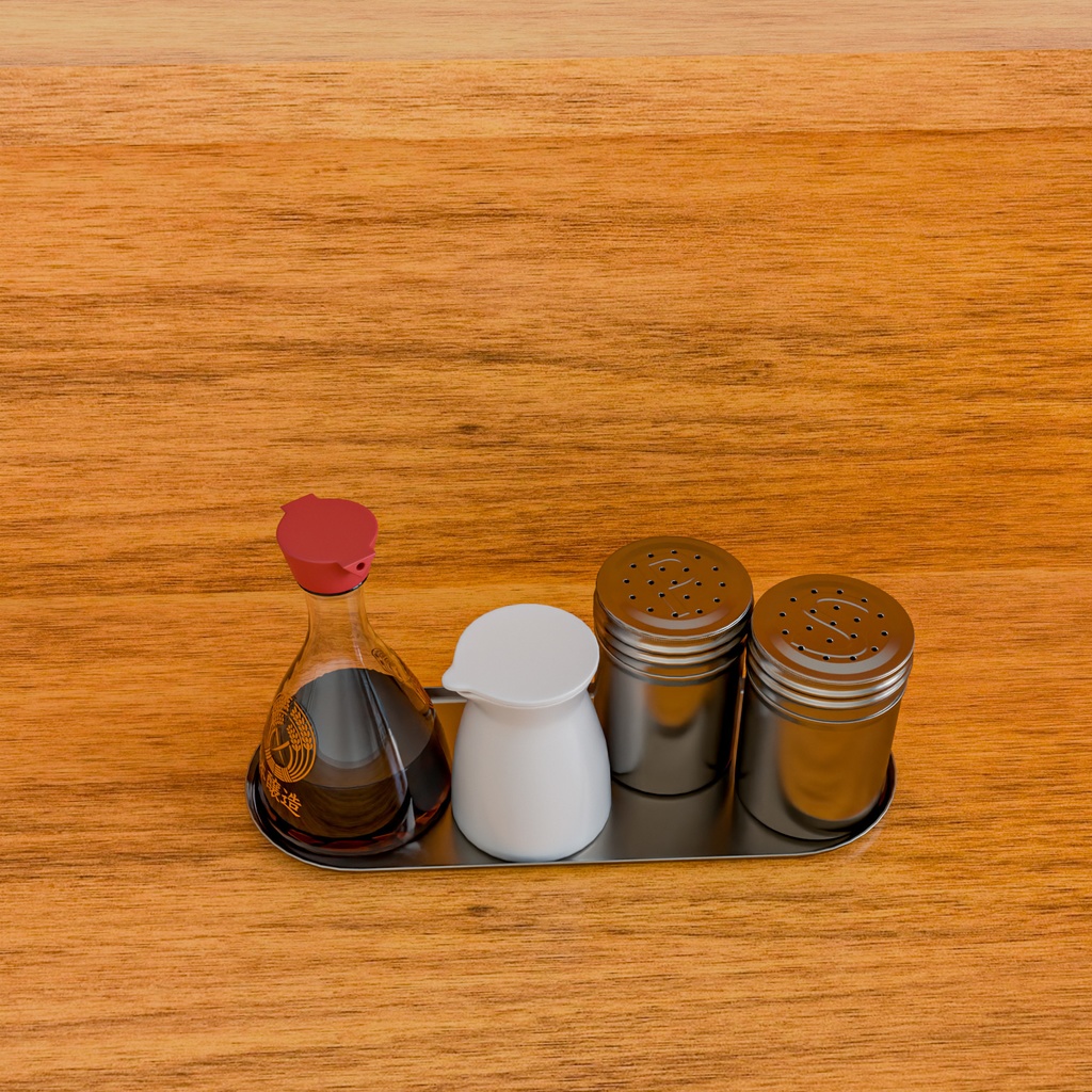 醤油差し、塩胡椒入れ【3Dモデル】