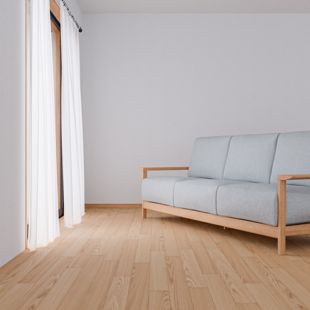 シンプルなソファー【3Dモデル】Simple Wooden Frame Sofa