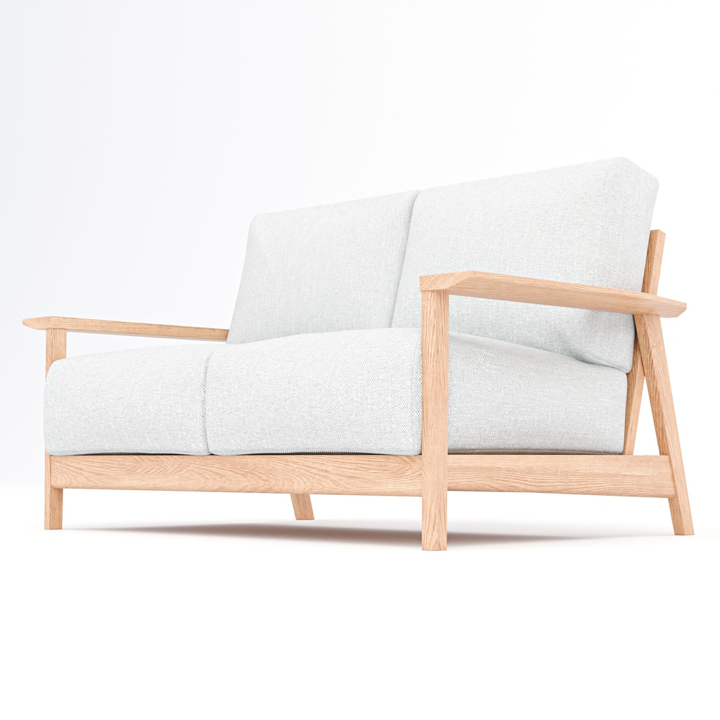 シンプルなソファー【3Dモデル】Simple Wooden Frame Sofa