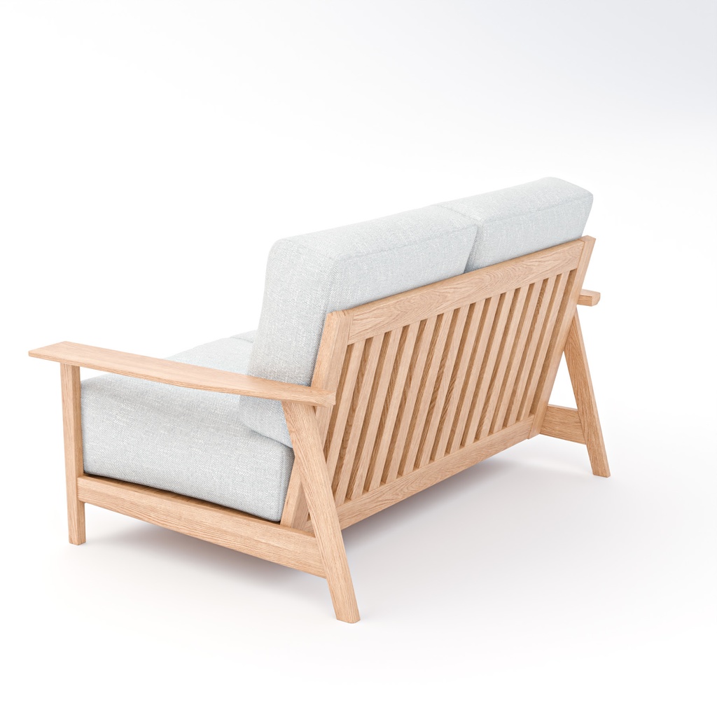 シンプルなソファー【3Dモデル】Simple Wooden Frame Sofa