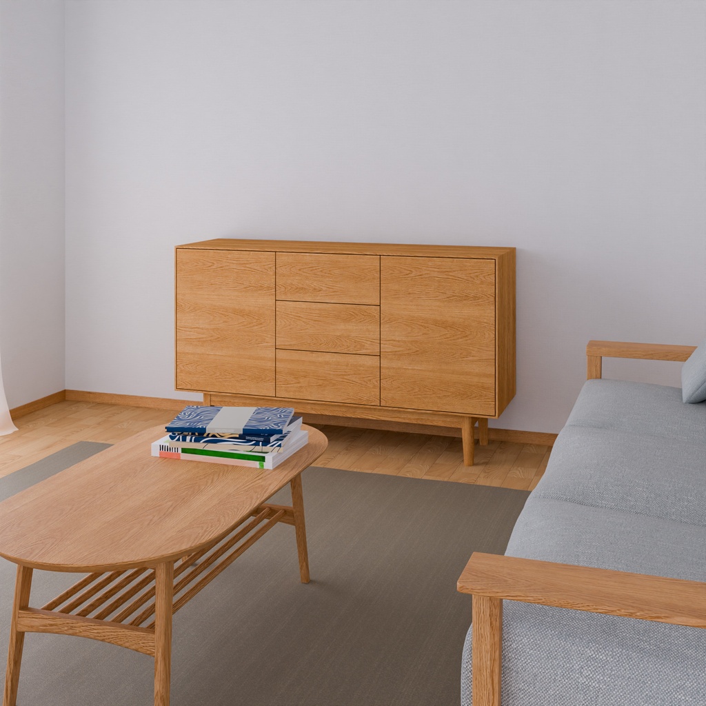 サイドボード【3Dモデル】Wooden Sideboard