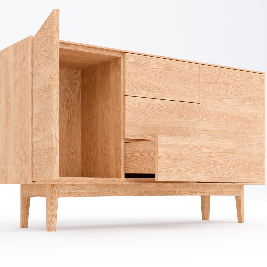 サイドボード【3Dモデル】Wooden Sideboard