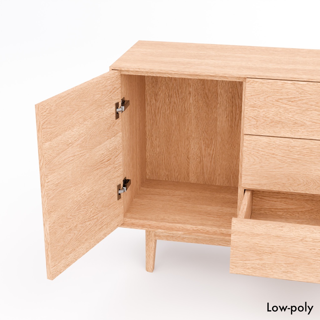 サイドボード【3Dモデル】Wooden Sideboard