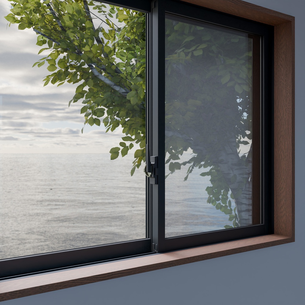 窓とカーテンセット【3Dモデル】Window & Curtain Set