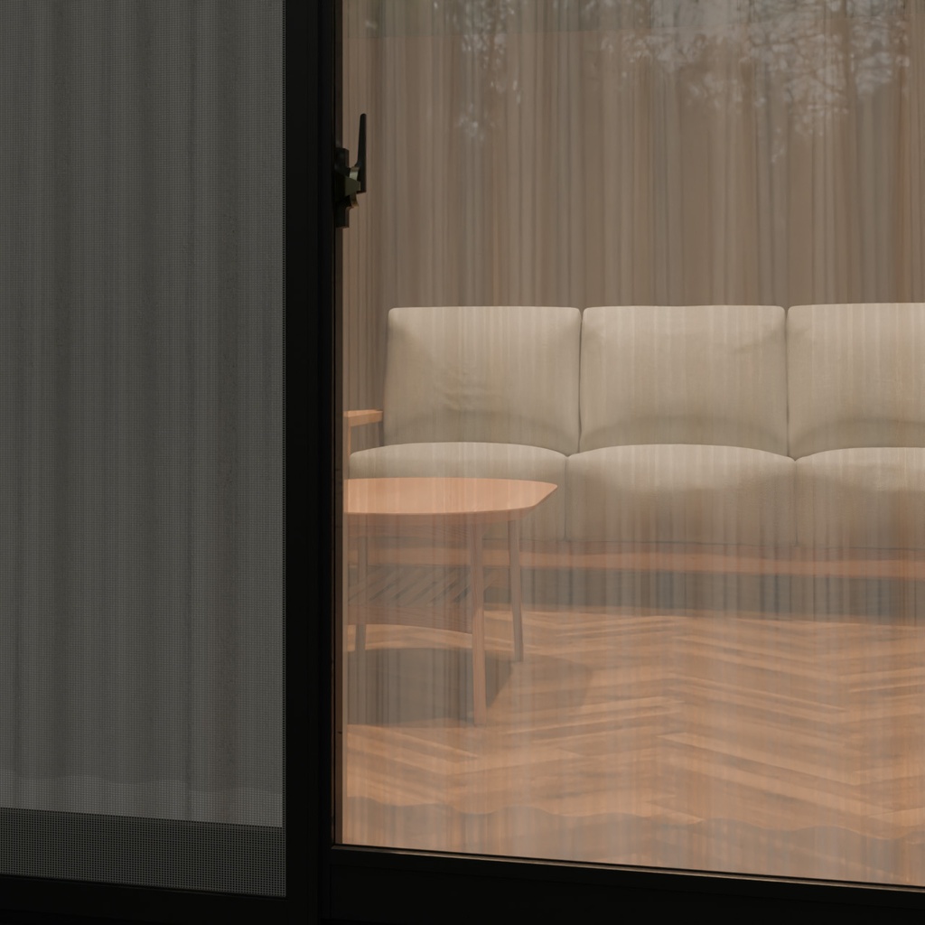 窓とカーテンセット【3Dモデル】Window & Curtain Set