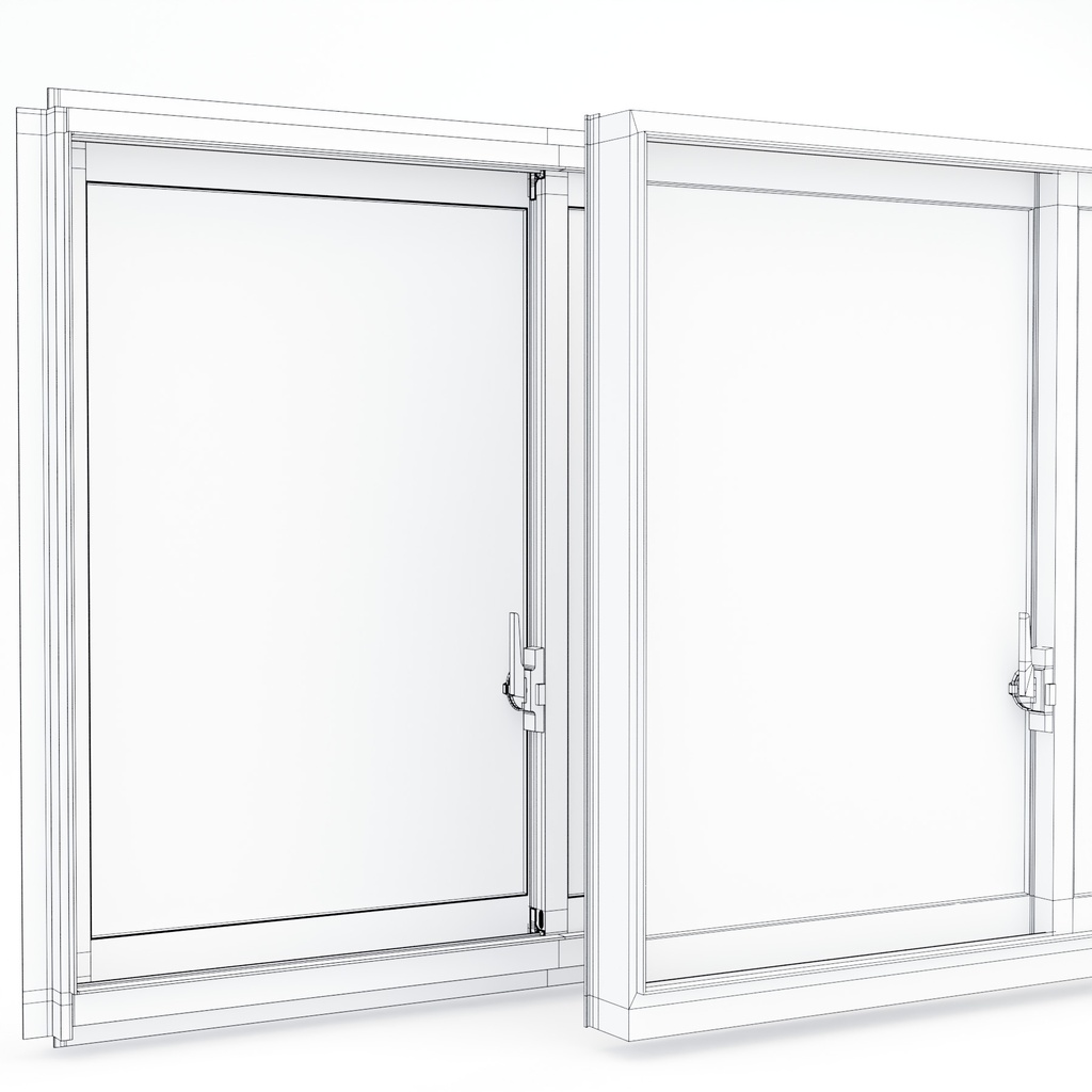 窓とカーテンセット【3Dモデル】Window & Curtain Set