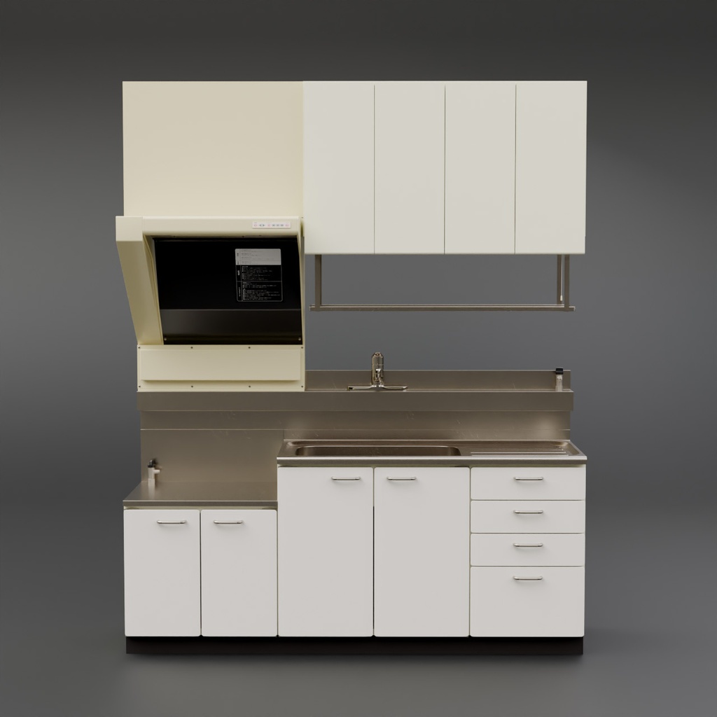 団地のキッチン【3Dモデル】Danchi kitchen set