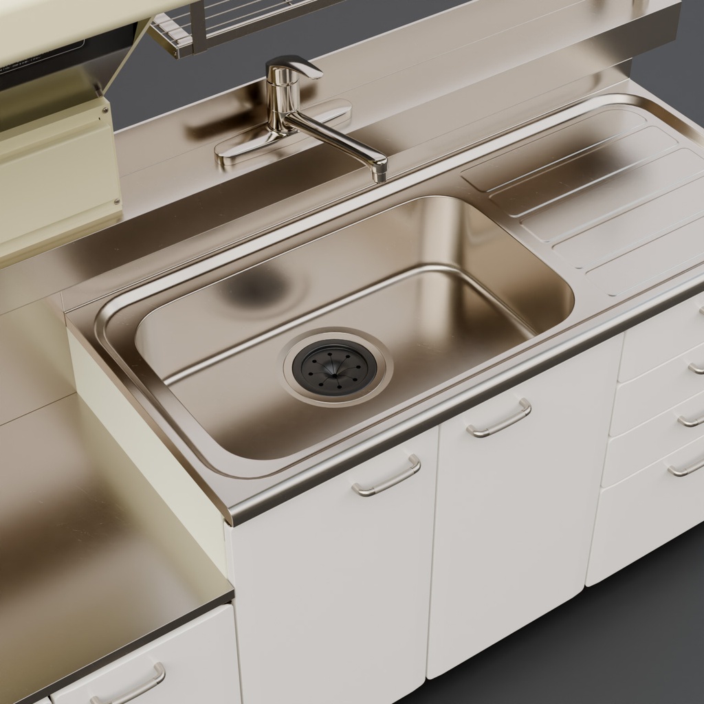 団地のキッチン【3Dモデル】Danchi kitchen set