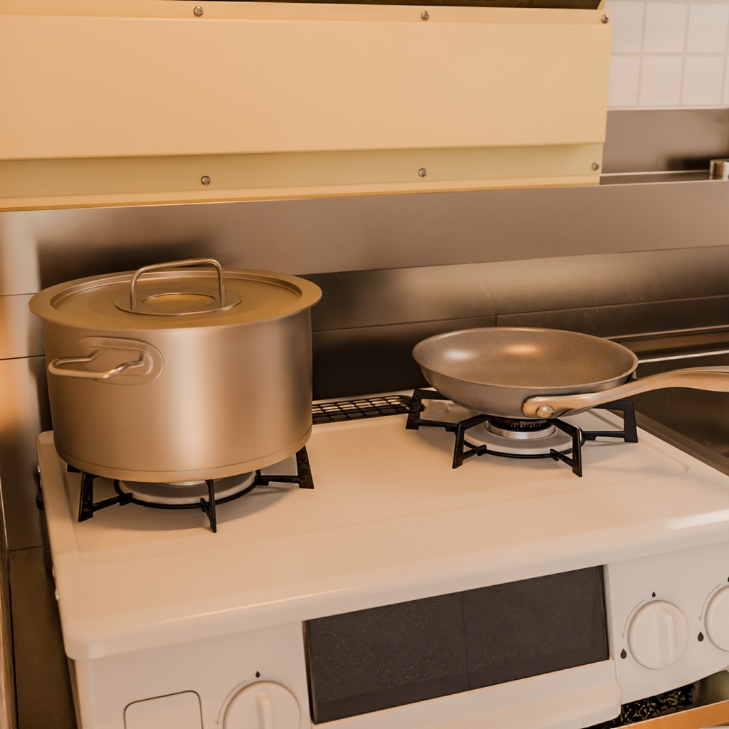 フライパンと鍋【3Dモデル】Frying Pan & Pot