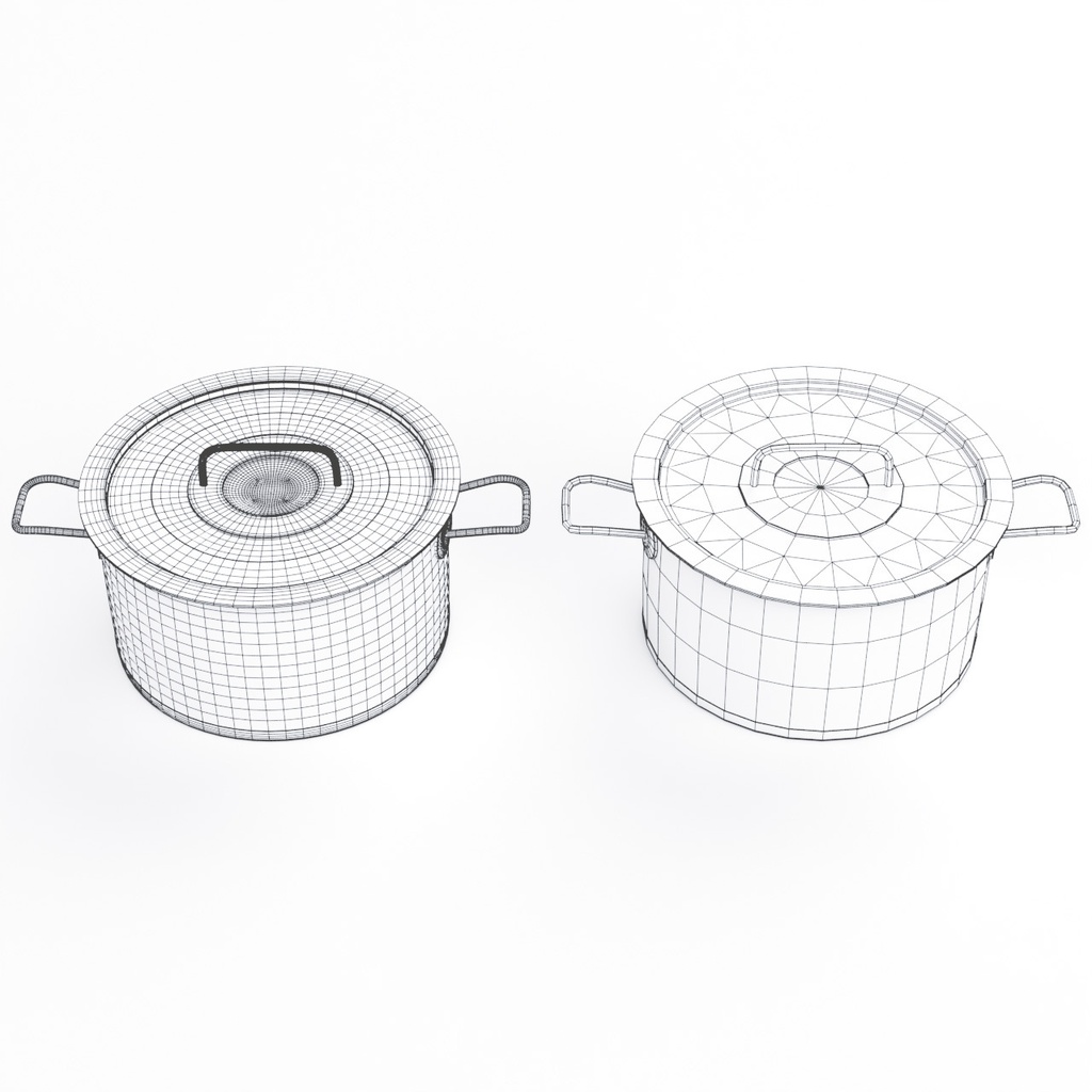 フライパンと鍋【3Dモデル】Frying Pan & Pot