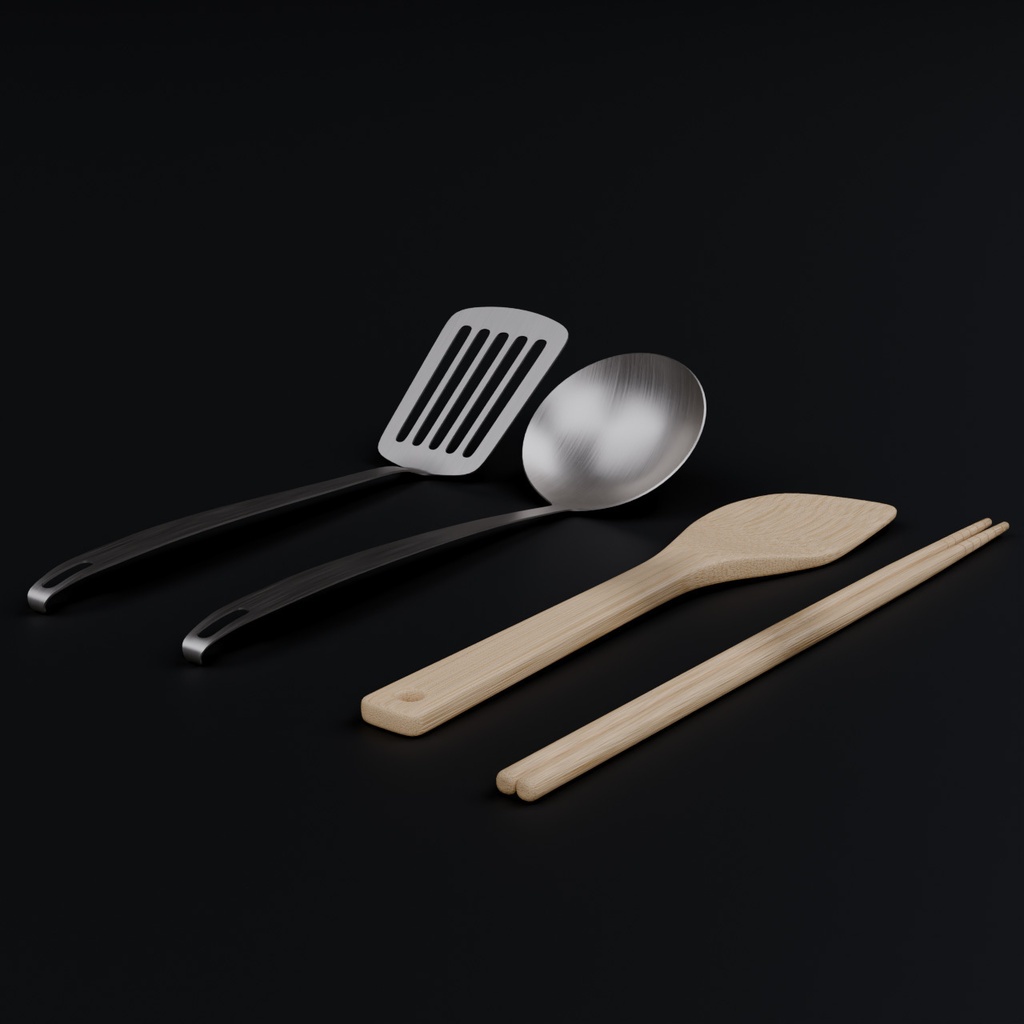 キッチンツール【3Dモデル】 Kitchen Utensils