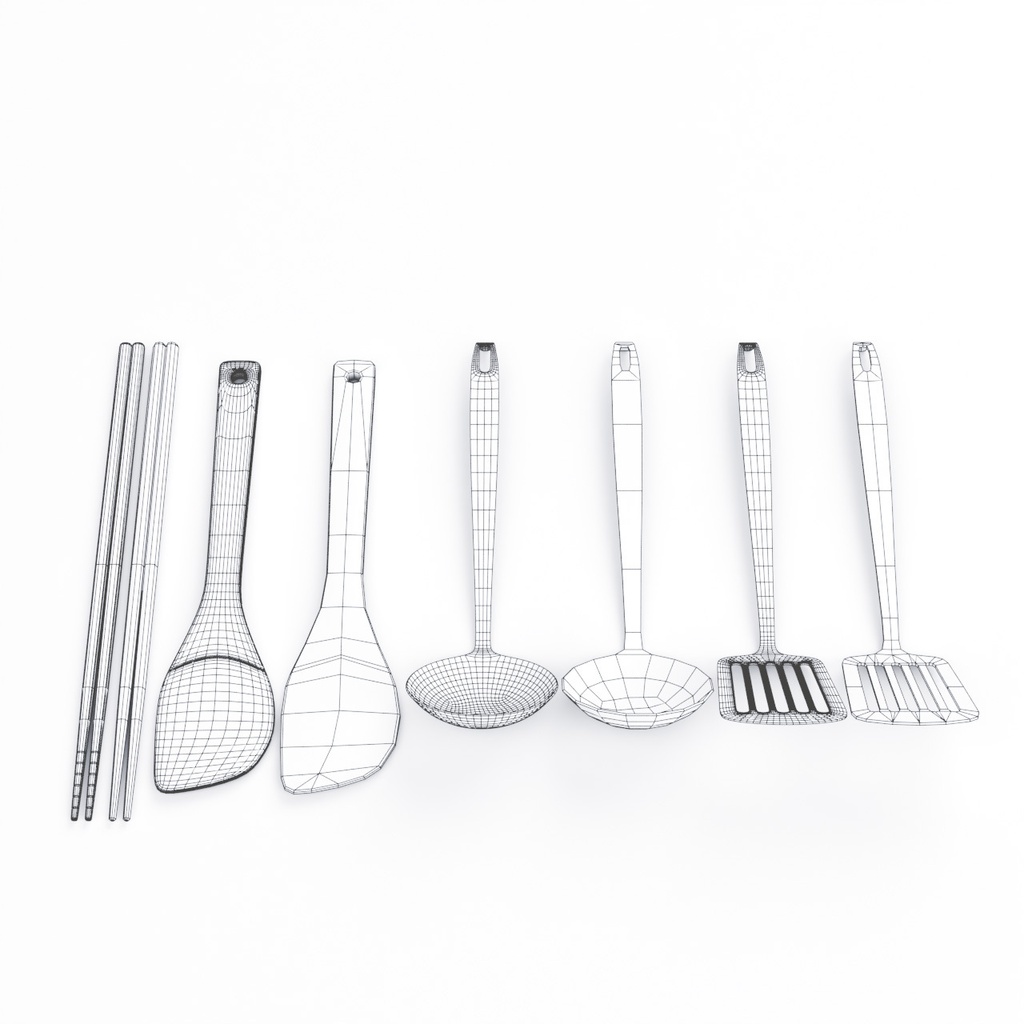 キッチンツール【3Dモデル】 Kitchen Utensils