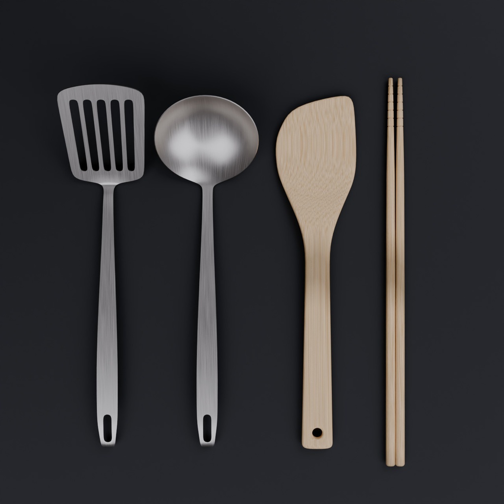 キッチンツール【3Dモデル】 Kitchen Utensils
