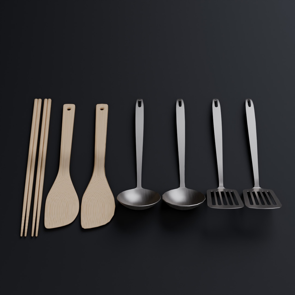 キッチンツール【3Dモデル】 Kitchen Utensils