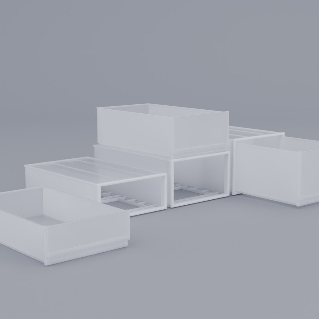 押入れ収納【3Dモデル】closet storage box
