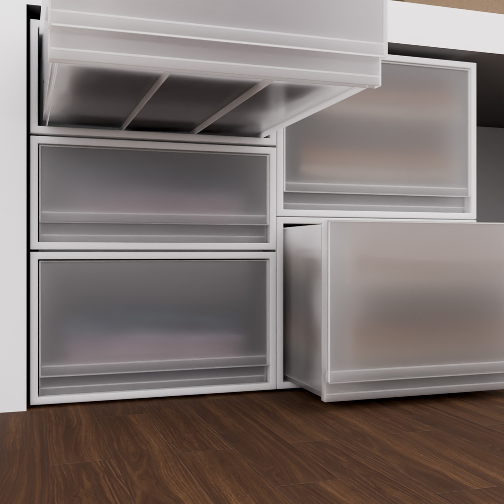 押入れ収納【3Dモデル】closet storage box