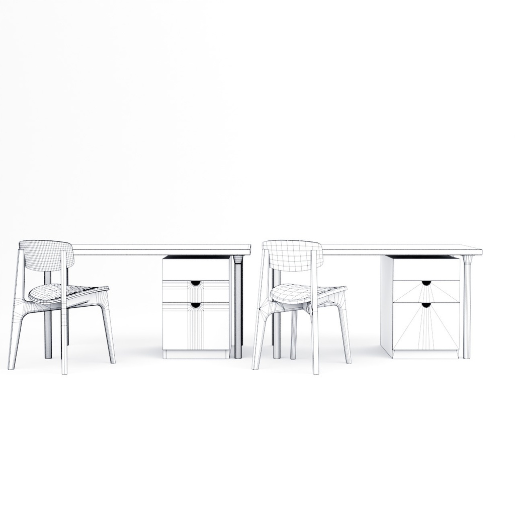 デスクチェアとデスク【3Dモデル】Desk & chair