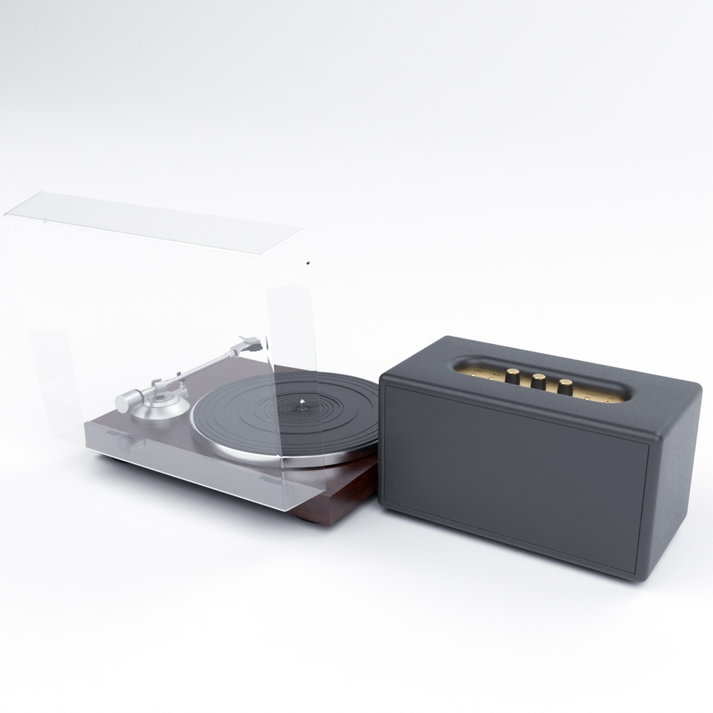 スピーカーとレコードプレーヤー【3Dモデル】Speaker & Record Player