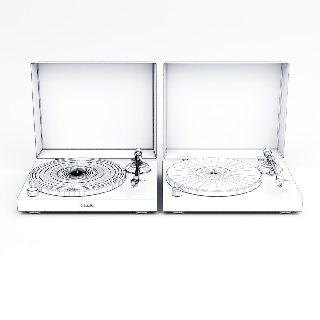 スピーカーとレコードプレーヤー【3Dモデル】Speaker & Record Player