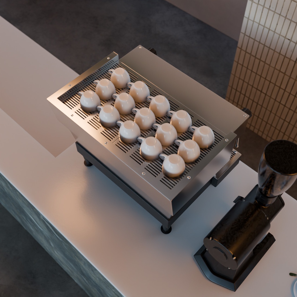 エスプレッソマシン【3Dモデル】Commercial Espresso Machine