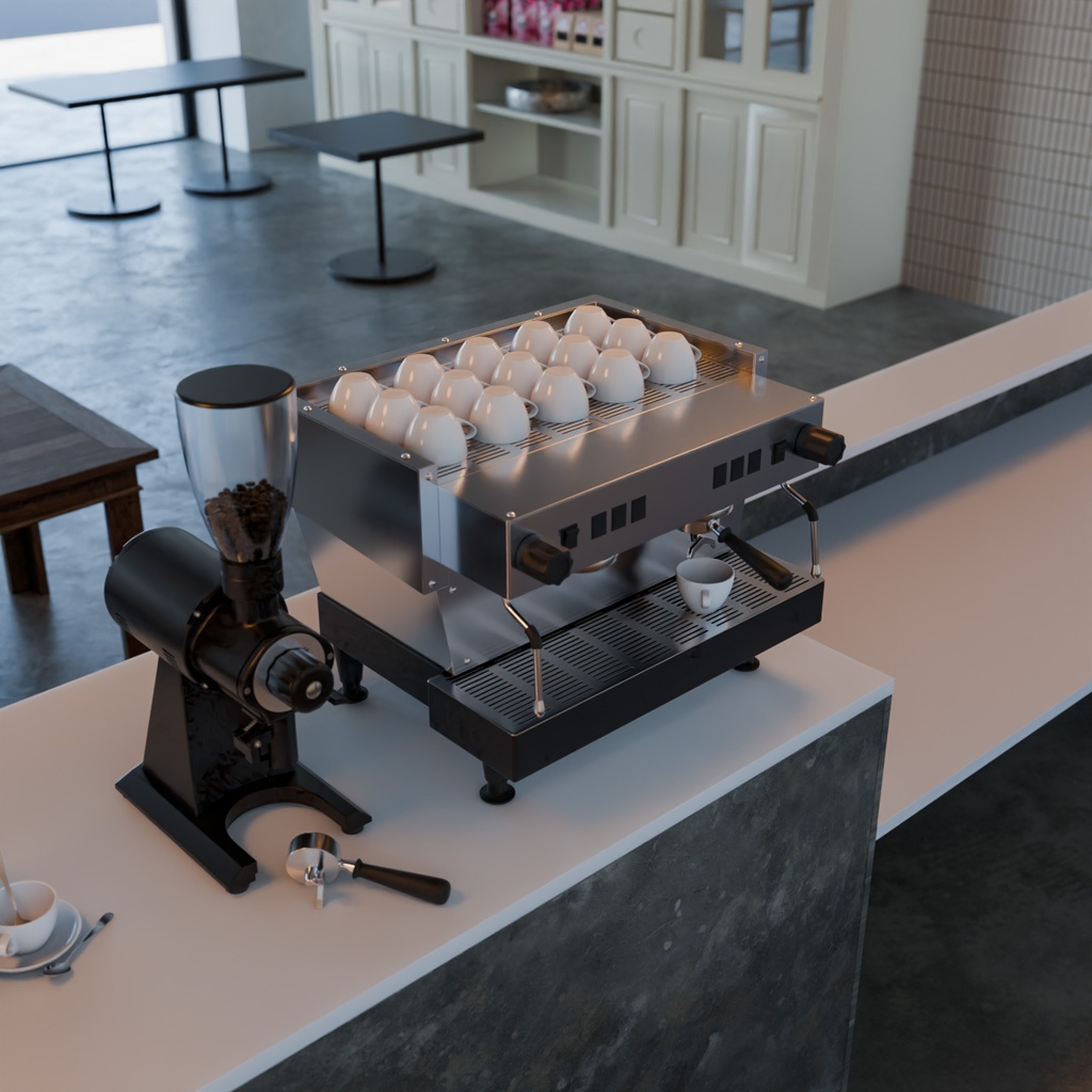 エスプレッソマシン【3Dモデル】Commercial Espresso Machine