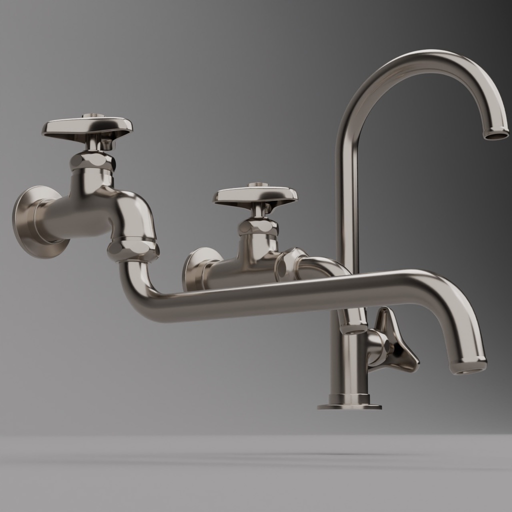 蛇口・水栓金具セット【3Dモデル】Basic Faucet Set