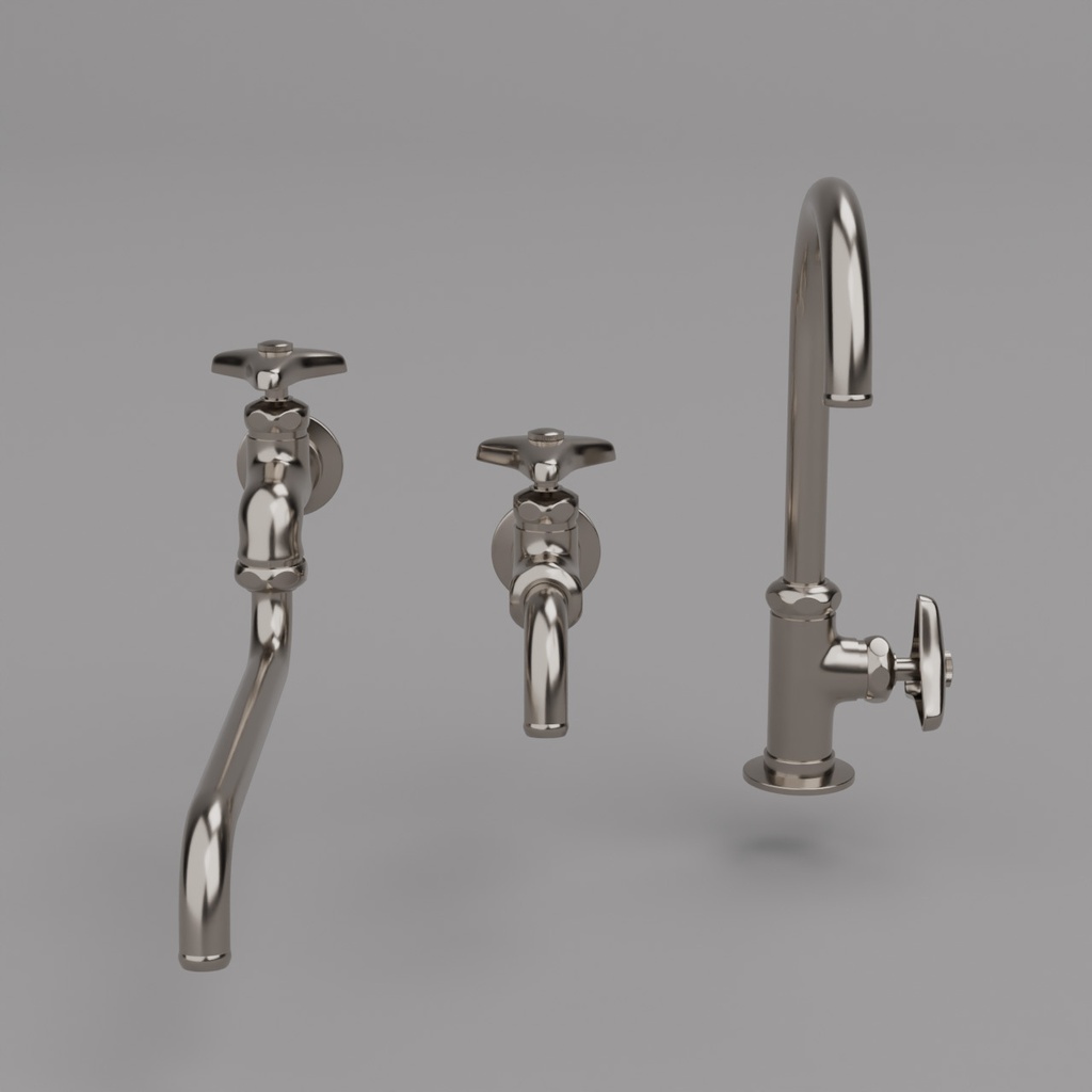 蛇口・水栓金具セット【3Dモデル】Basic Faucet Set