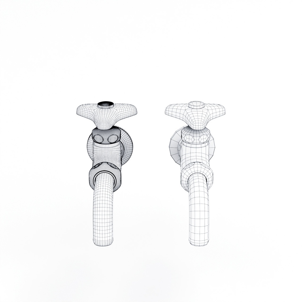 蛇口・水栓金具セット【3Dモデル】Basic Faucet Set
