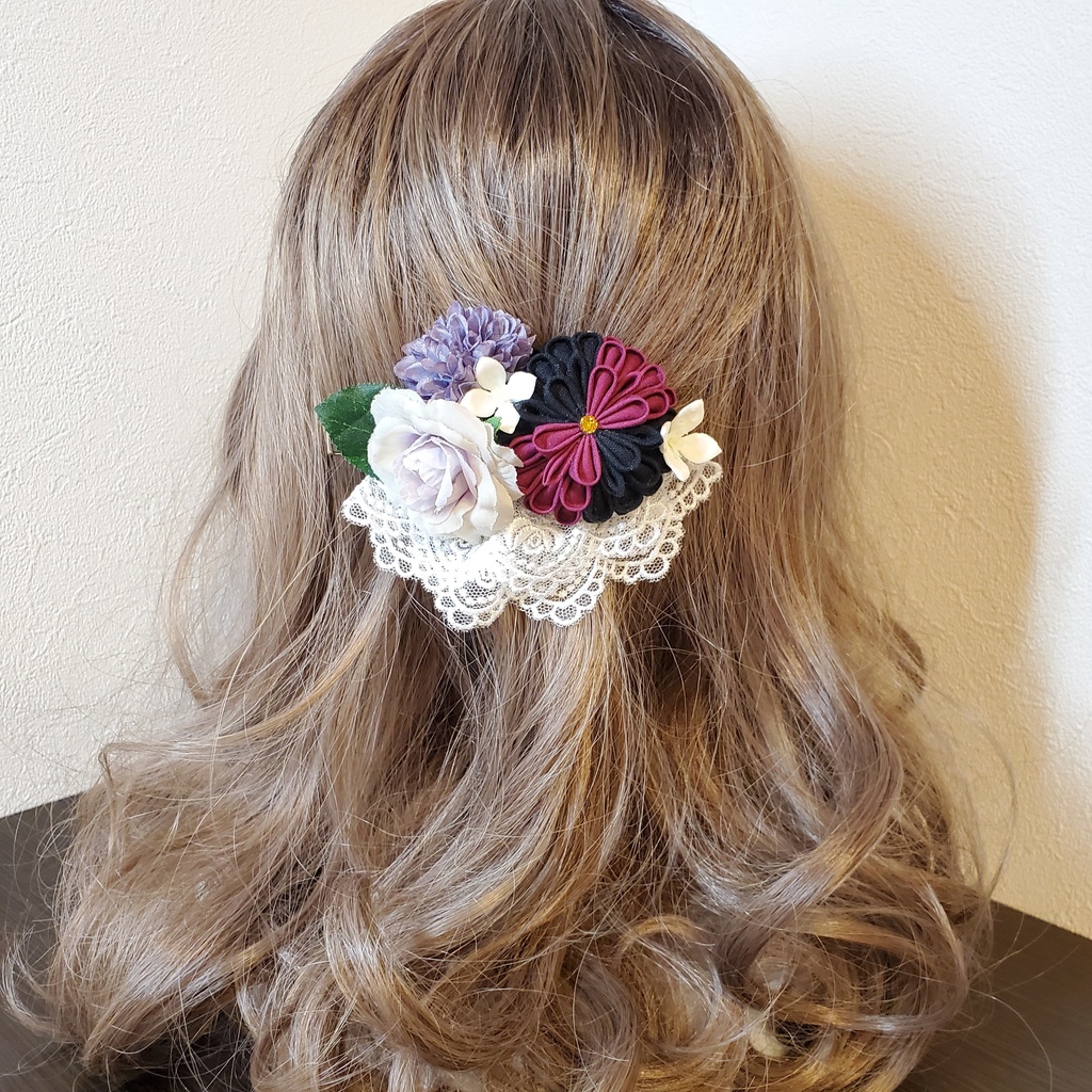 薔薇とレースのヘアクリップ*加州清光*