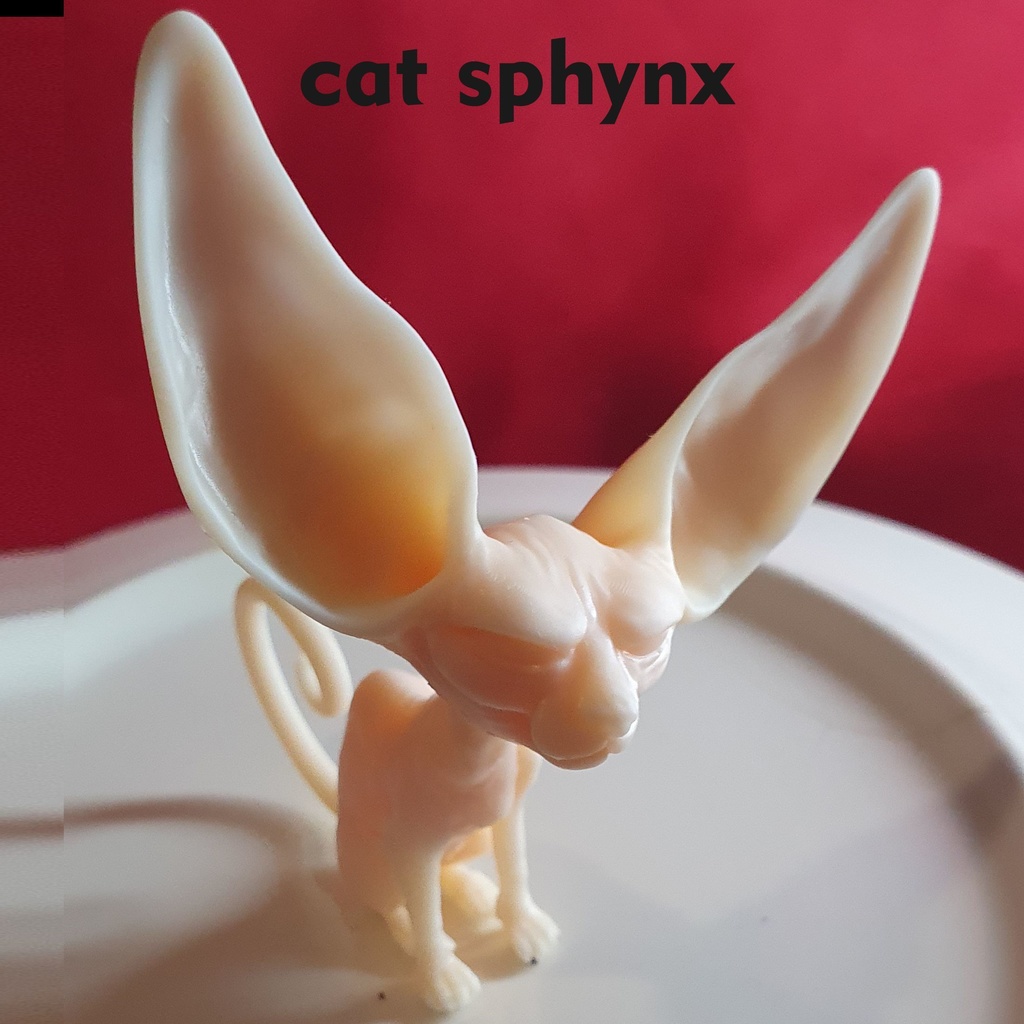 3d stl file sculpture sphynx cats Miniature interior decoration