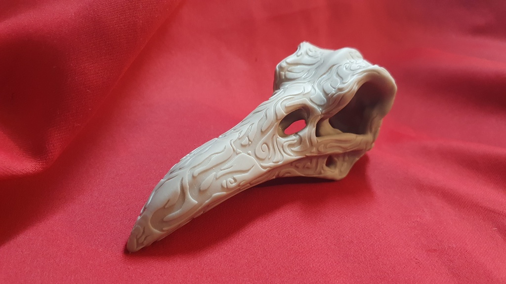 Files stl for 3D Printing - Ornate Raven Skull style flaming