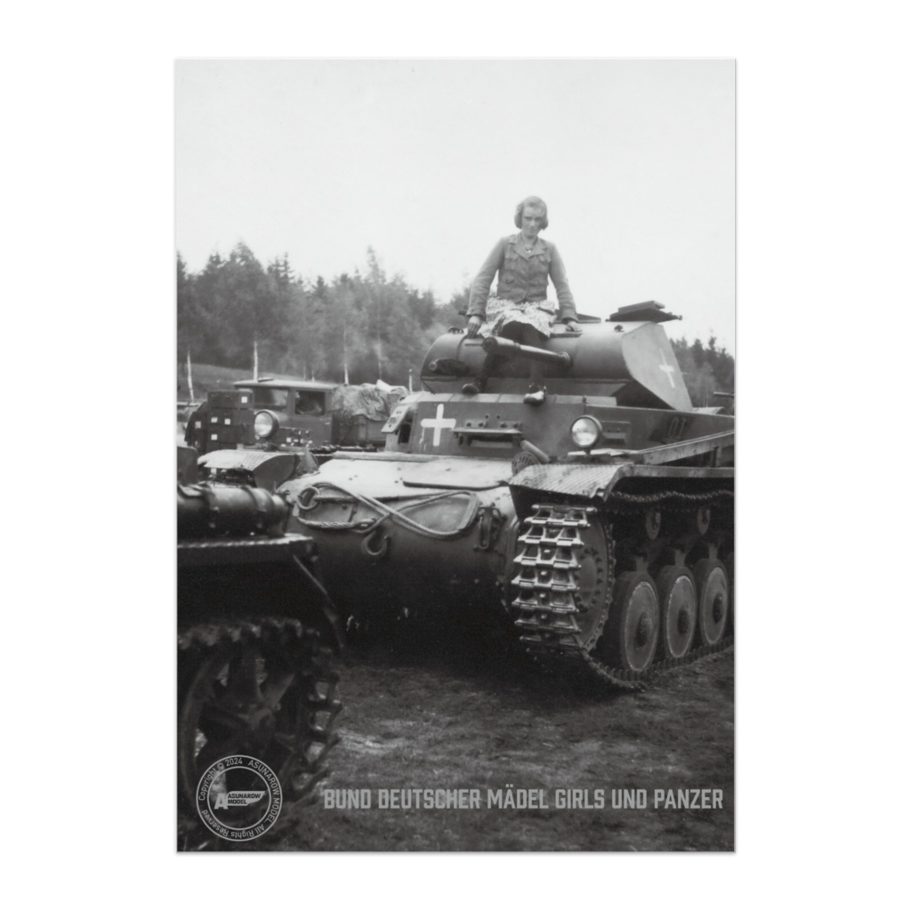 Panzer vor3 戦車ポスター ドイツ女子同盟少女と2号戦車