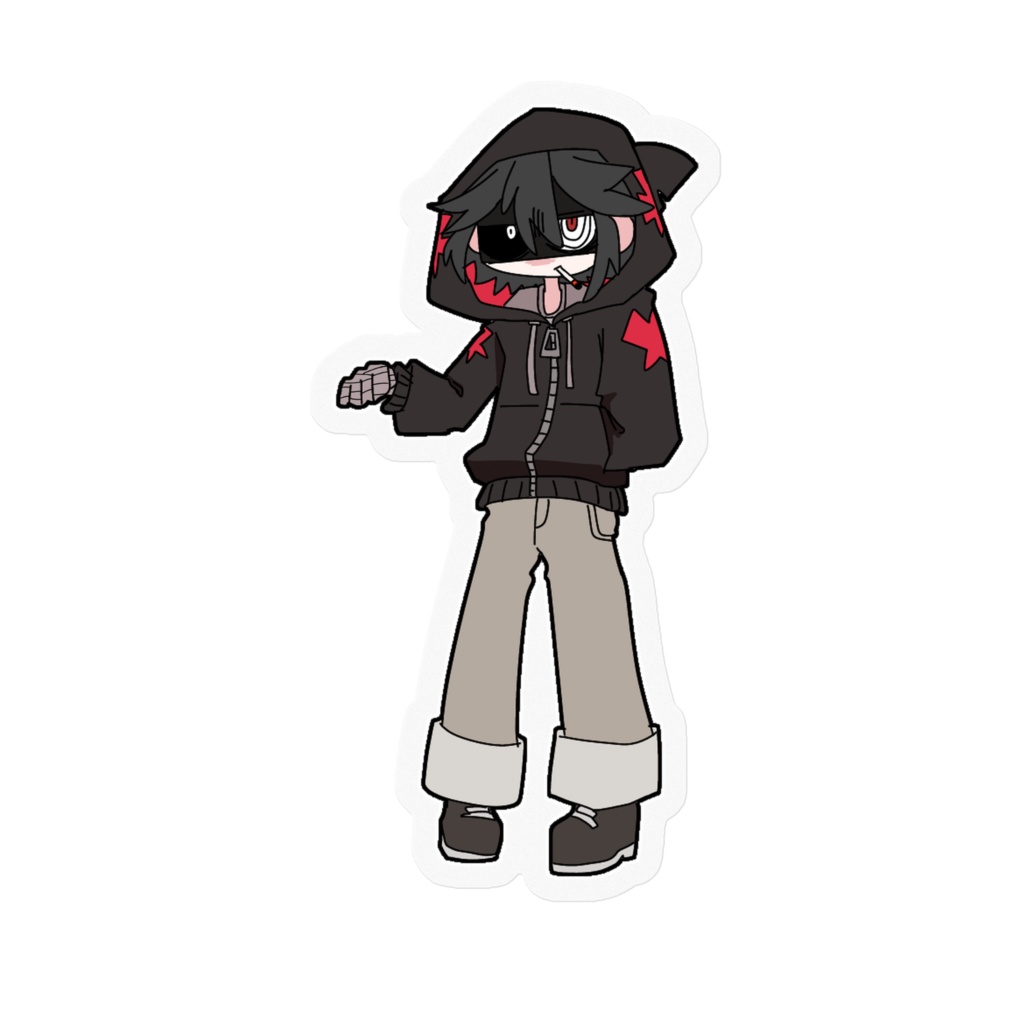 クソデカステッカー 黒いふじくん