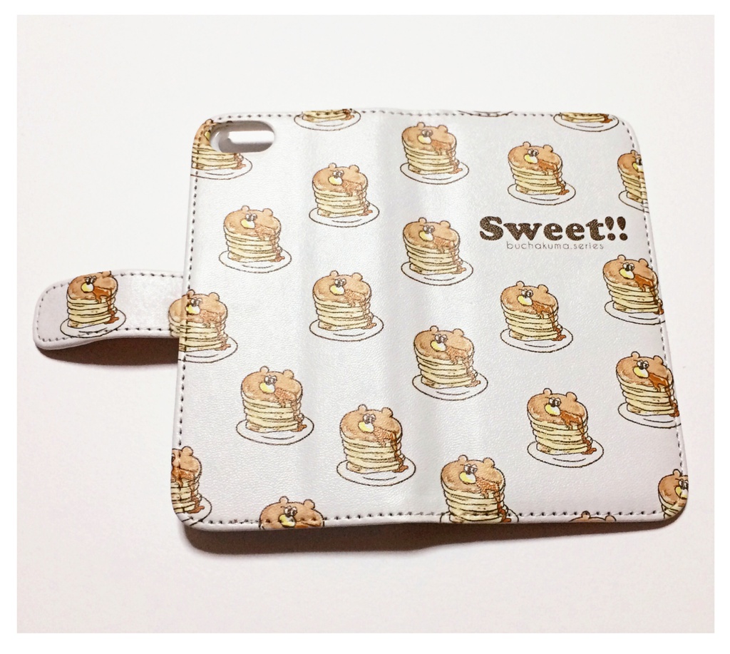 ぶちゃくま。ホットケーキ手帳型スマホケース5c