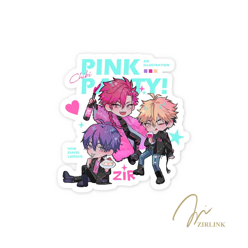 【CHIBI PINK PARTY！】スマホステッカー