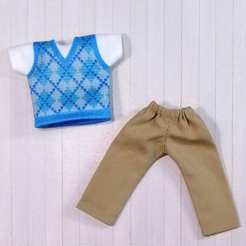 ニットライク上下セット(ブルーアーガイル)