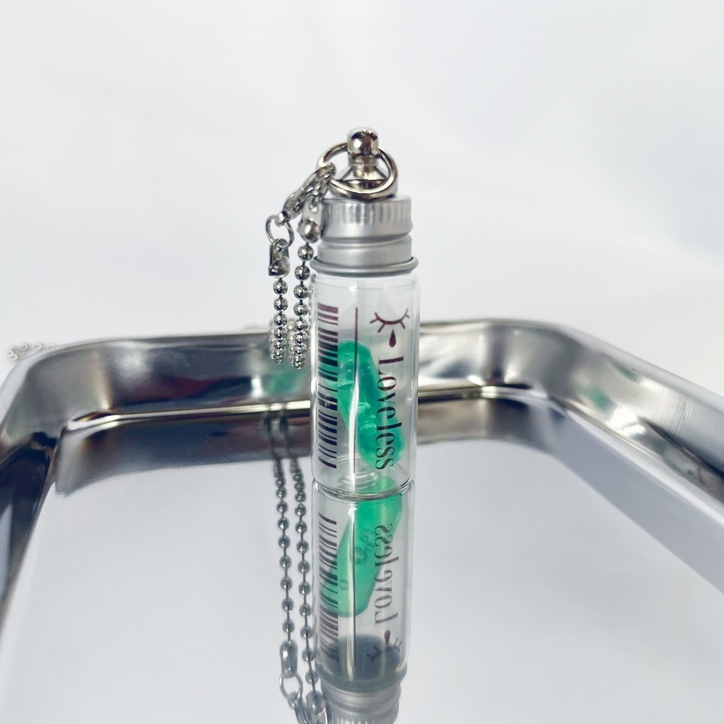 (全8種)錠剤ネックレス 小瓶(クリアグリーン)